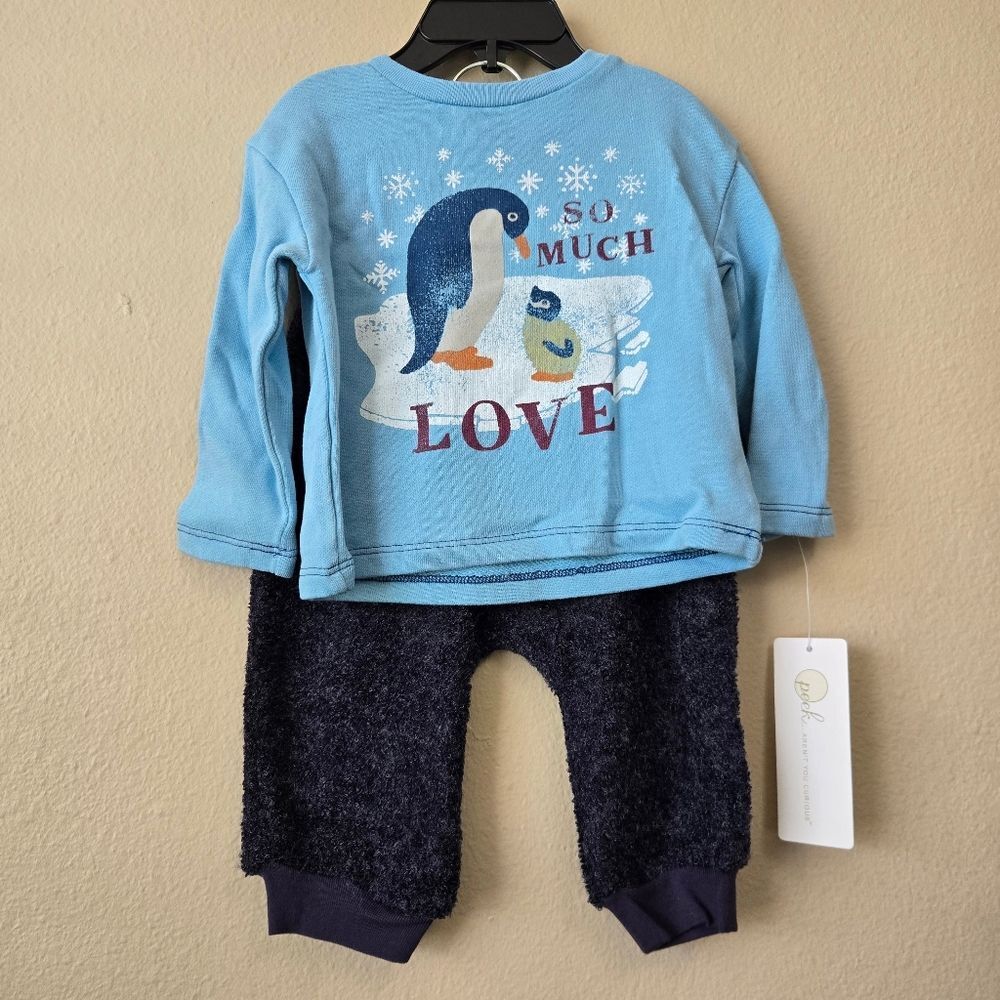 PEEK Baby Boys 6‎ - 12Mth Marco 2-Piece So Much Love Sweatshirt & Jogger Set NWT